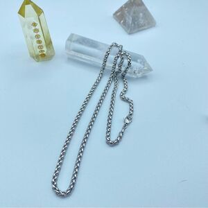22 Inch Stainless Steel Wheat Chain Unisex